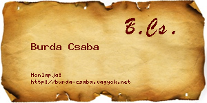 Burda Csaba névjegykártya